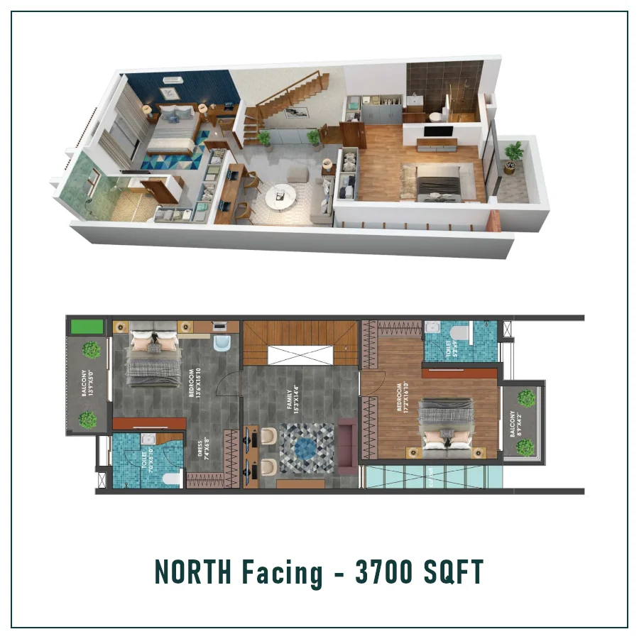 4 BHK North Facing floor plan Gravity Aranya eco-luxury villa Bangalore South
